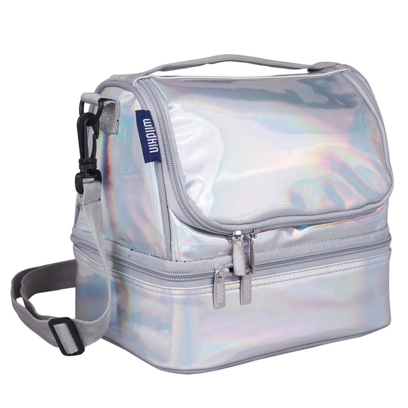 Wildkin Two Compartment Insulated Lunch Bag for Kids â€“ School & Travel Ready - Holographic - Image 1